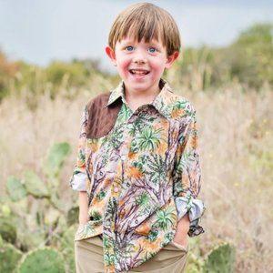 BlueQuail Boys Camo Shoulder Patch Shirt